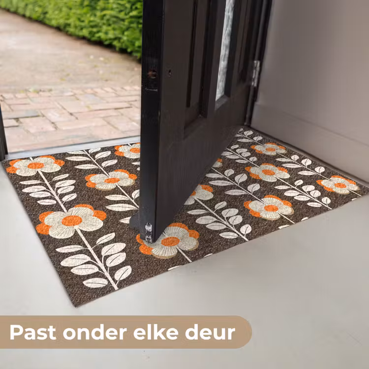 Bloemen - Retro - Bruin Deurmat klein 898 -USP_NL