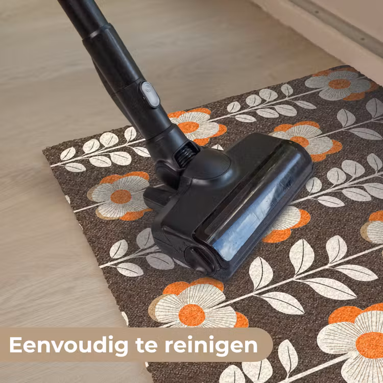 Bloemen - Retro - Bruin Deurmat klein 898 -reinigen_NL
