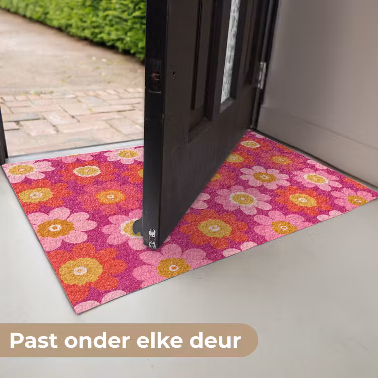 Bloemen - Retro - Kleurrijk Deurmat klein 898 -USP_NL