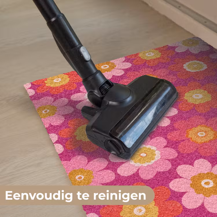 Bloemen - Retro - Kleurrijk Deurmat klein 898 -reinigen_NL