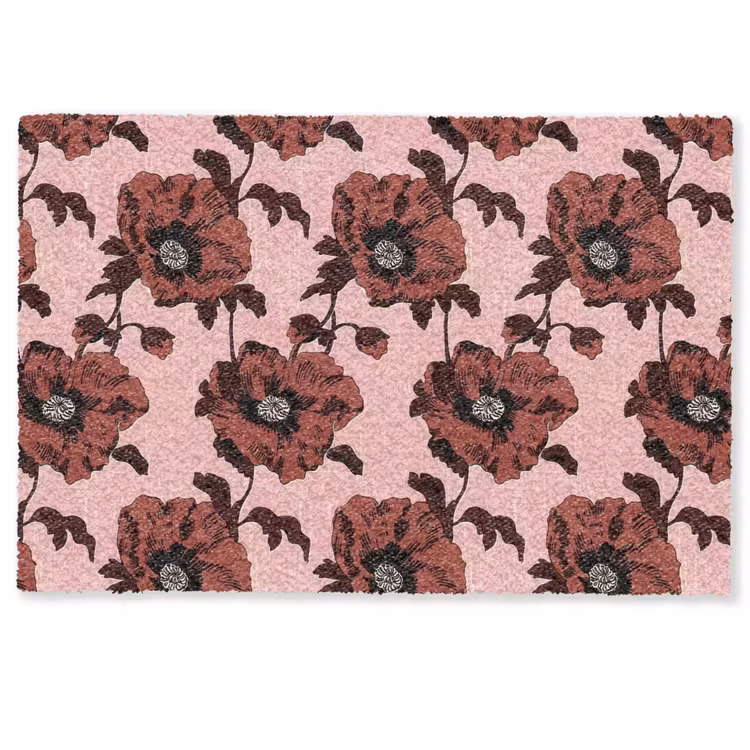 Bloemen - Retro - Rood Deurmat klein 898 -zkaufland3d