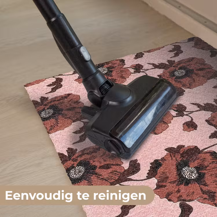 Bloemen - Retro - Rood Deurmat klein 898 -reinigen_NL