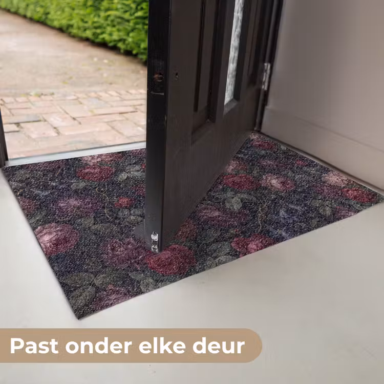 Bloemen - Rood - Klassiek - Donker - Patroon Deurmat klein -USP_NL