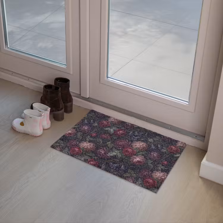 Bloemen - Rood - Klassiek - Donker - Patroon Deurmat klein -sfeer3