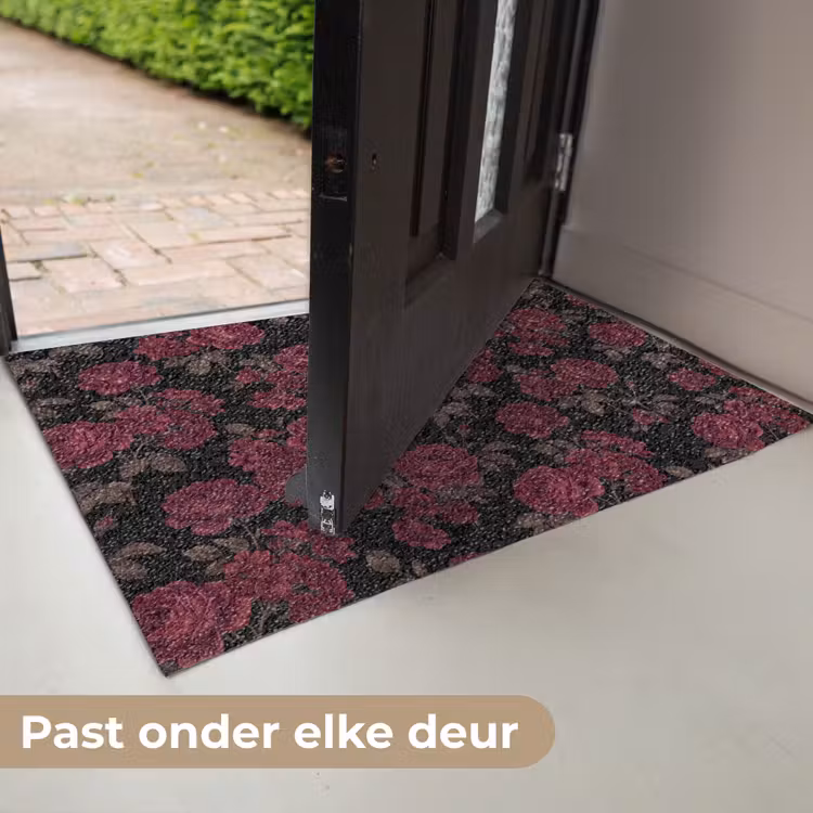 Bloemen - Roos - Patroon - Klassiek - Rood Deurmat klein -USP_NL