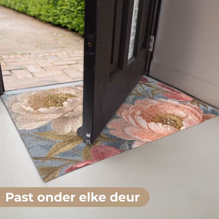 Bloemen - Roze - Beige - Modern - Natuur Deurmat klein -USP_NL