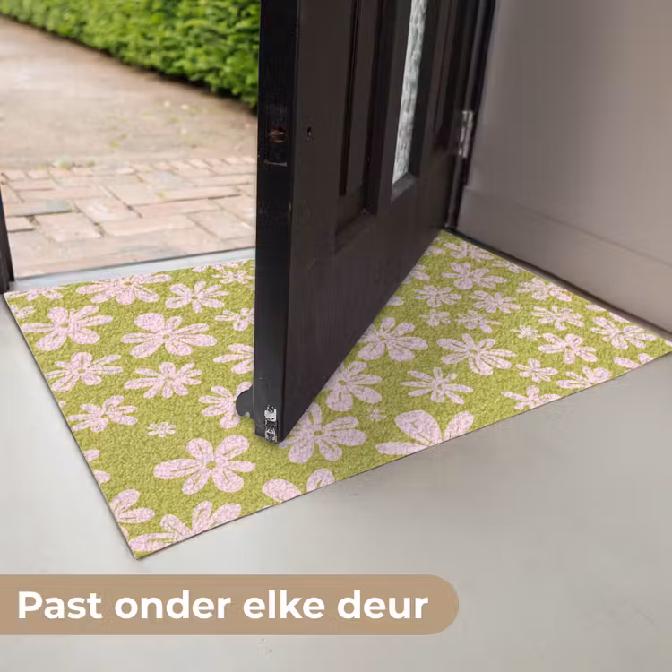Bloemen - Roze - Getekend - Patroon Deurmat klein -USP_NL