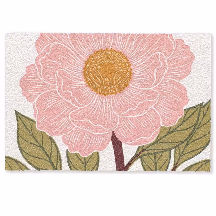 Deurmat - Bloemen - Roze - Illustratie - Bloemen - Roze - Illustratie Deurmat klein