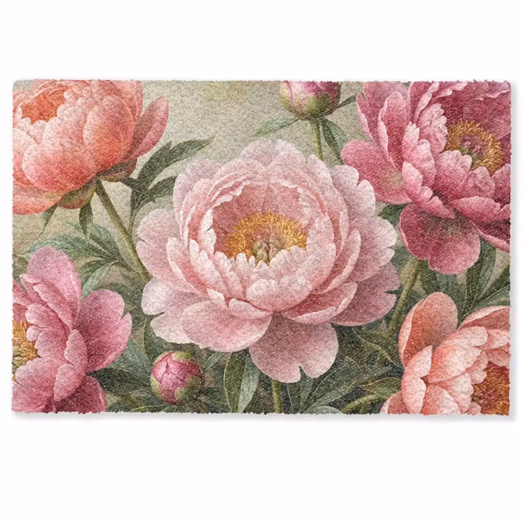 Bloemen - Roze - Klassiek - Gedetailleerd - Natuur Deurmat klein -zkaufland3d
