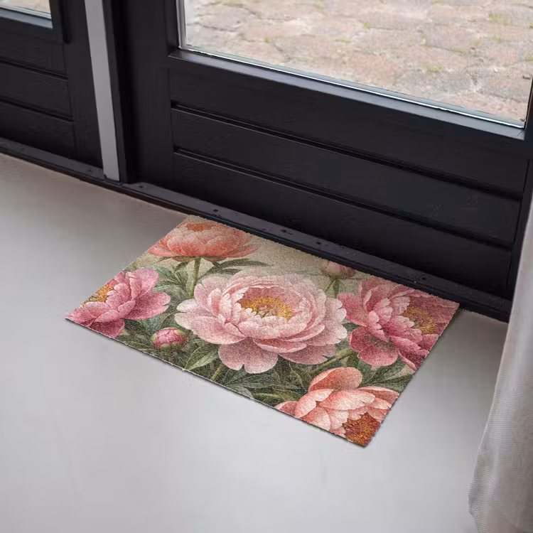 Bloemen - Roze - Klassiek - Gedetailleerd - Natuur Deurmat klein -sfeer2