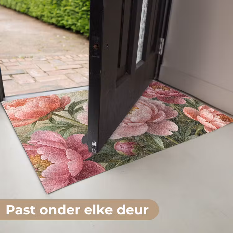 Bloemen - Roze - Klassiek - Gedetailleerd - Natuur Deurmat klein -USP_NL