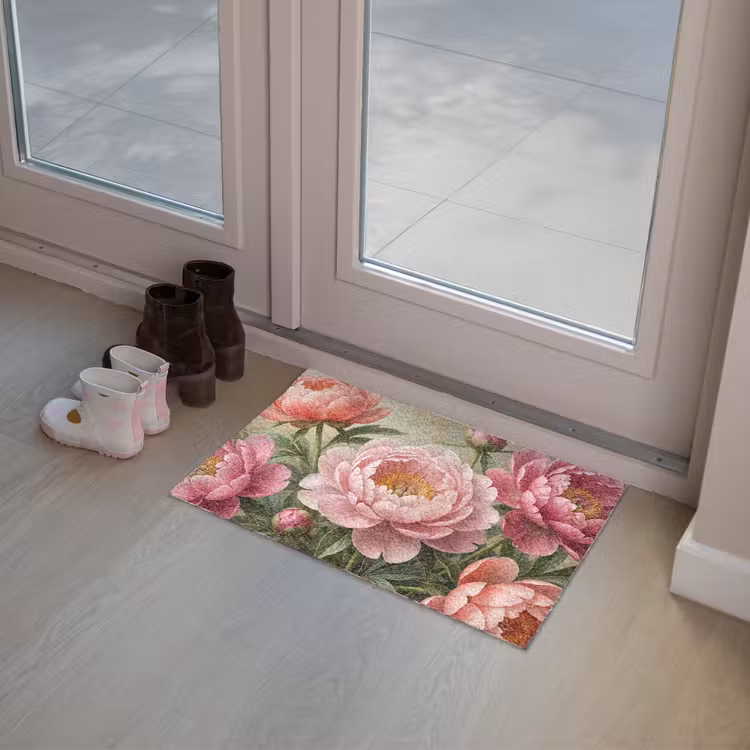 Bloemen - Roze - Klassiek - Gedetailleerd - Natuur Deurmat klein -sfeer3