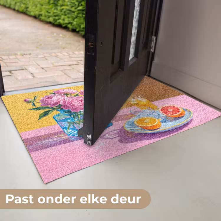 Deurmat - Bloemen - Roze - Modern - Bloemen - Roze - Modern Deurmat klein