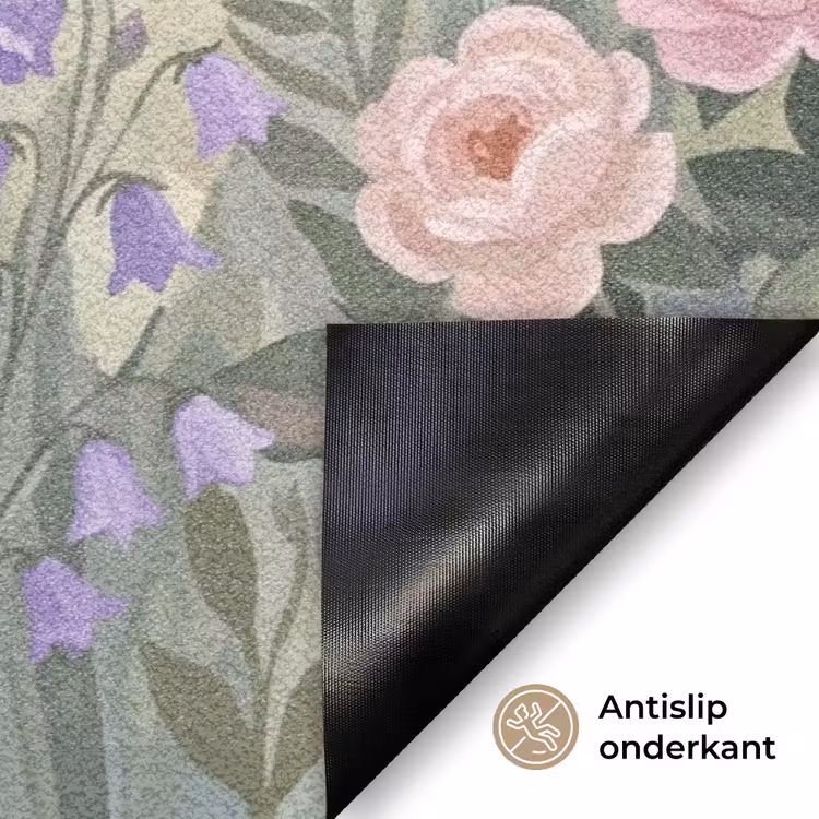 Bloemen - Tuin - Natuur - Kleurrijk Deurmat klein -antislip_NL