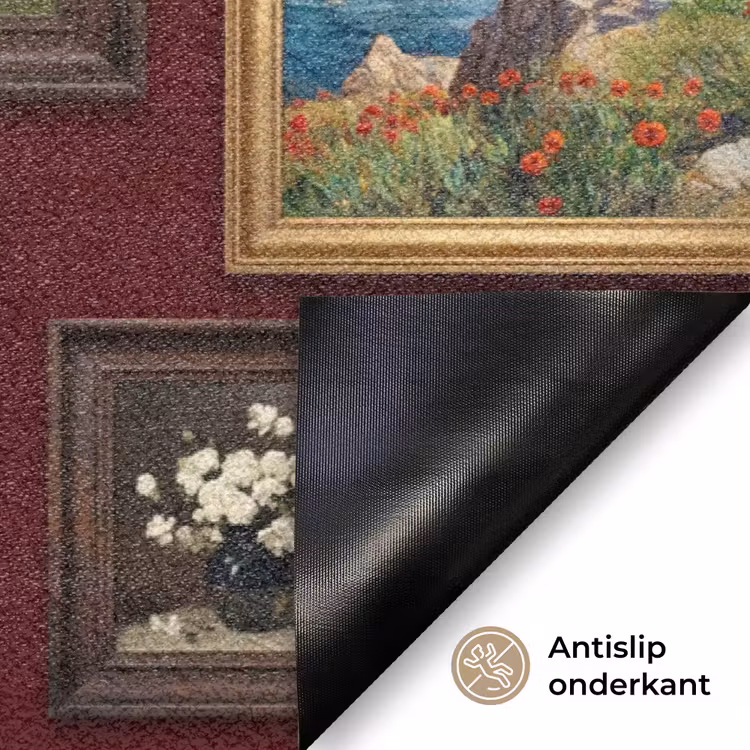 Bloemen - Vaas - Klassiek - Kunst - Rood Deurmat klein -antislip_NL