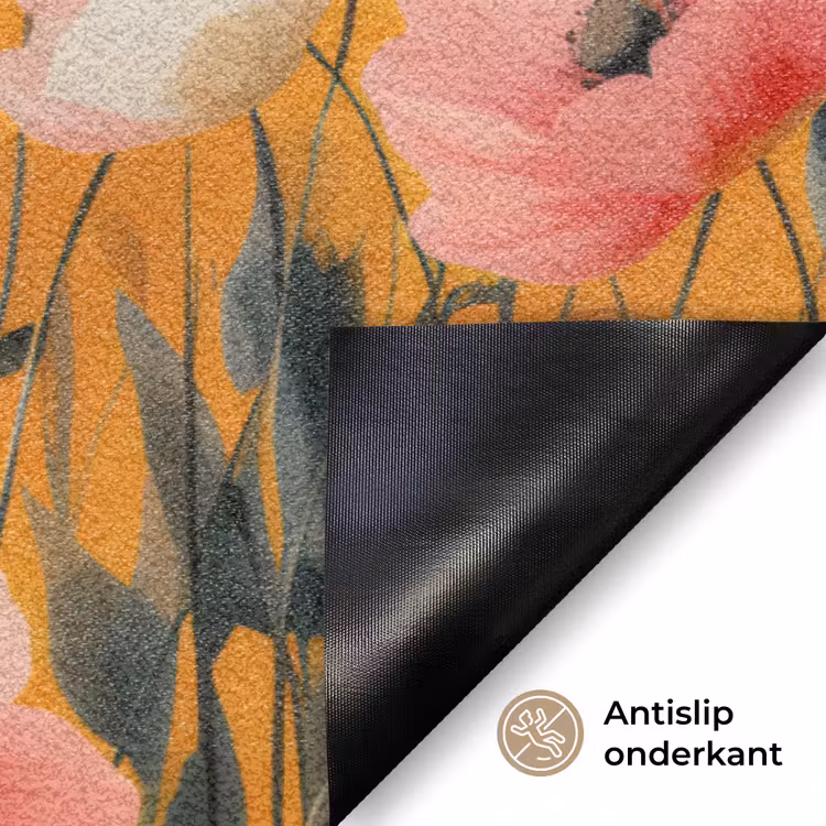 Bloemen - Veld - Geel Deurmat klein -antislip_NL
