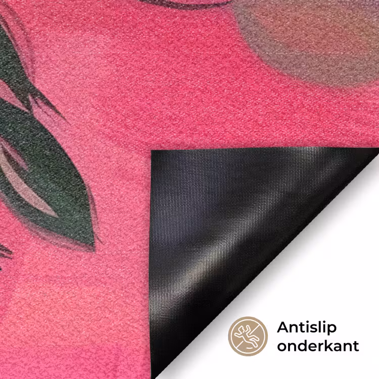 Bloemen - Verf - Roze Deurmat klein -antislip_NL