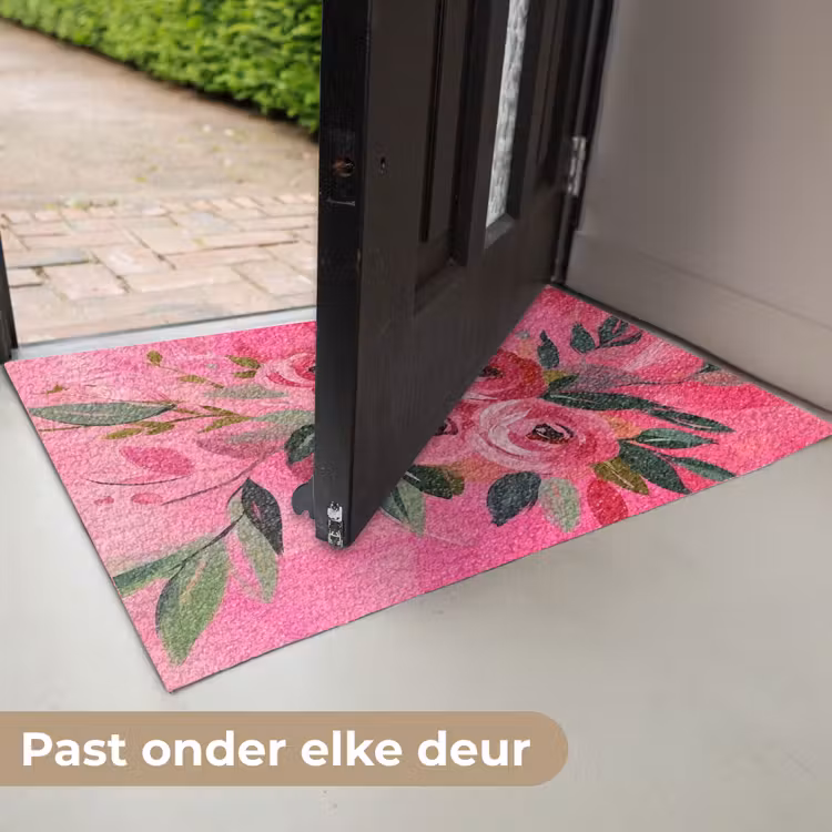 Bloemen - Verf - Roze Deurmat klein -USP_NL