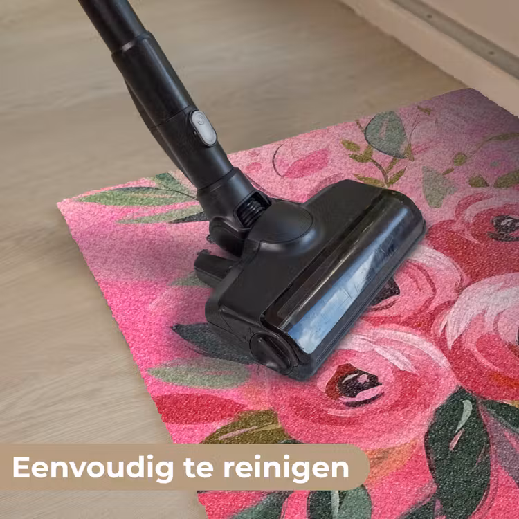 Bloemen - Verf - Roze Deurmat klein -reinigen_NL