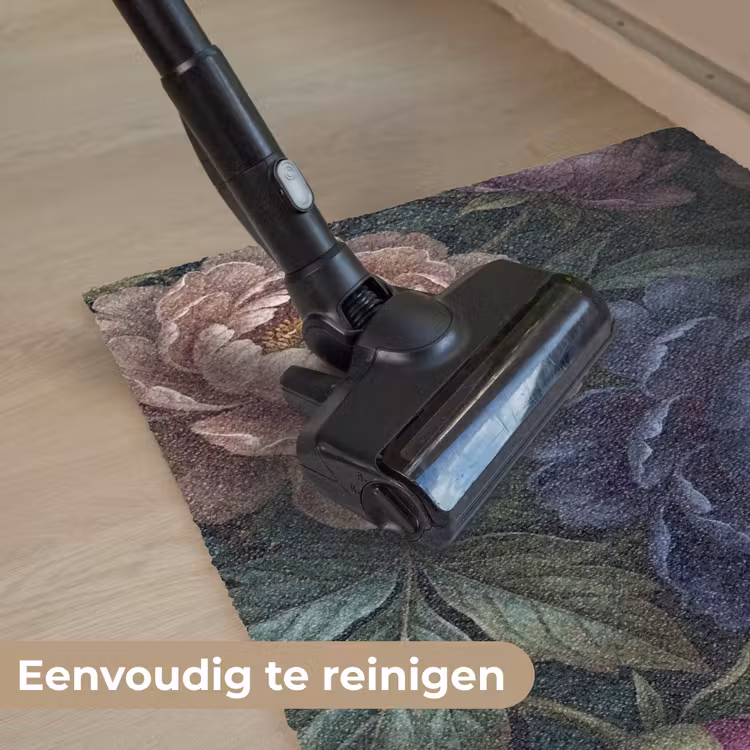 Bloemen - Vlinder - Natuur - Modern - Paars Deurmat klein -reinigen_NL