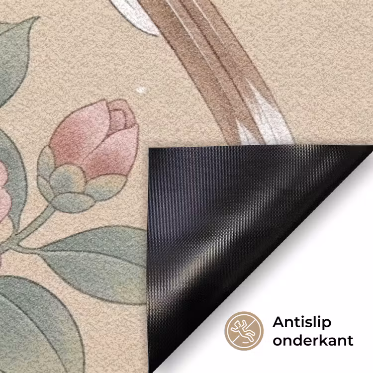 Bloemen - Vogels - Bloemen Deurmat klein -antislip_NL