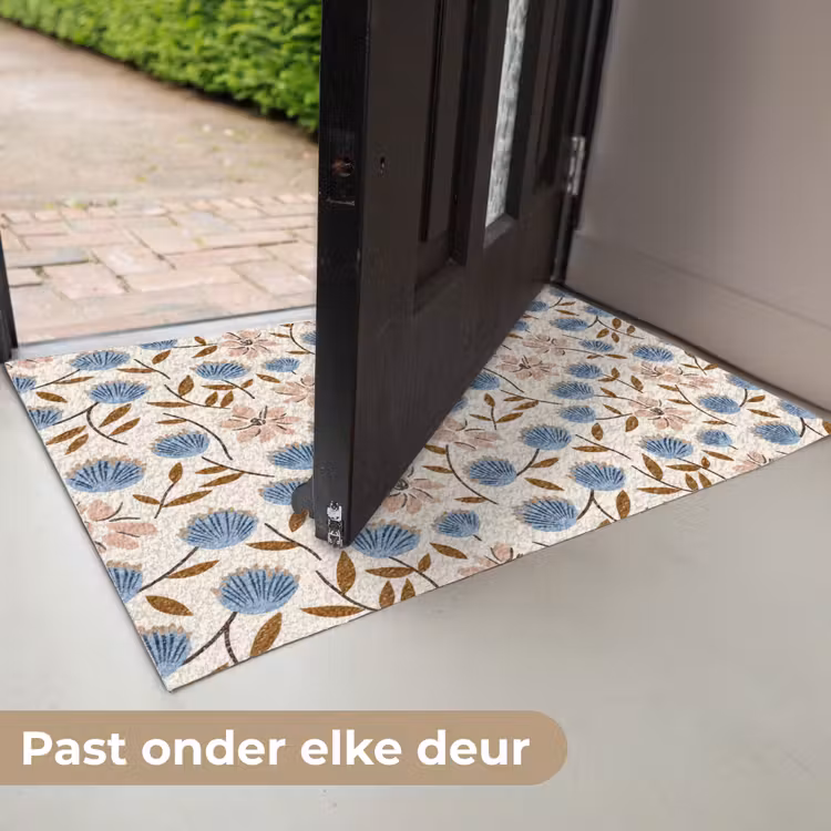 Bloemen - Wild - Blauw Deurmat klein 898 -USP_NL