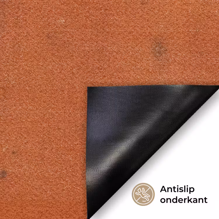 Bloemen - Wit - Subtiel - Roestkleur Deurmat klein -antislip_NL