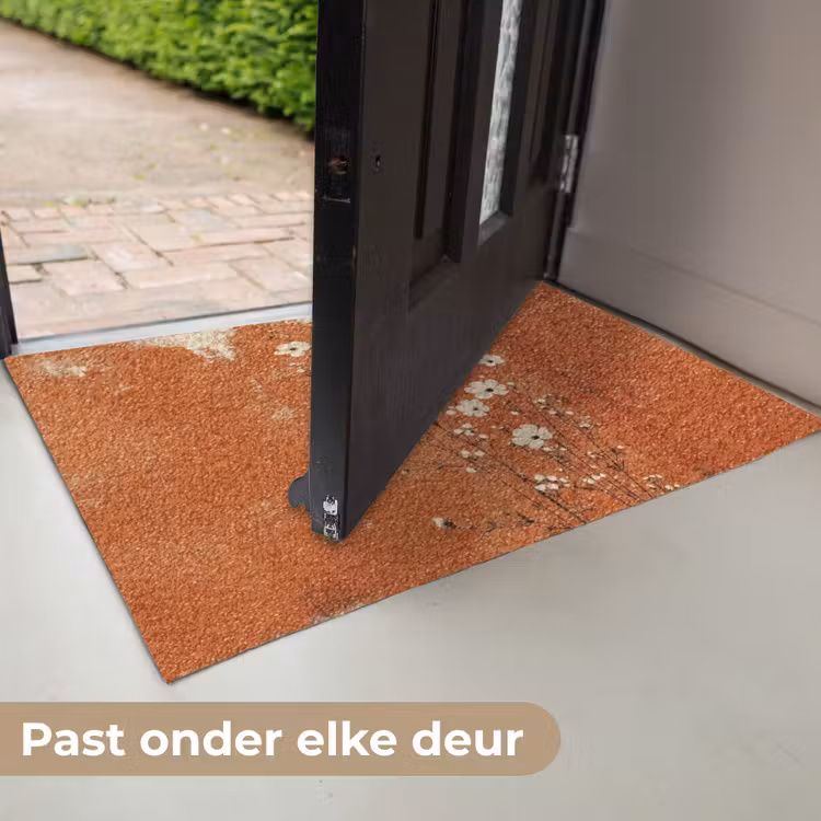 Bloemen - Wit - Subtiel - Roestkleur Deurmat klein -USP_NL