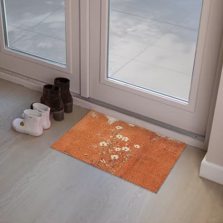 Bloemen - Wit - Subtiel - Roestkleur Deurmat klein -sfeer3