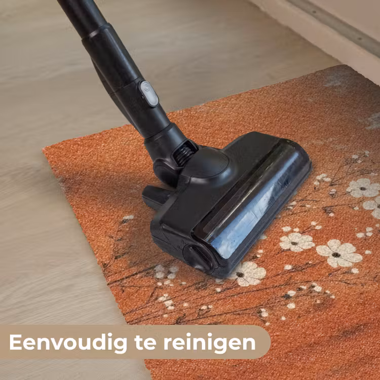 Bloemen - Wit - Subtiel - Roestkleur Deurmat klein -reinigen_NL