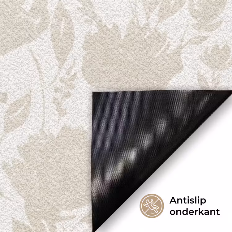 Bloemenpatroon - Silhouet - Wit Deurmat klein 898 -antislip_NL