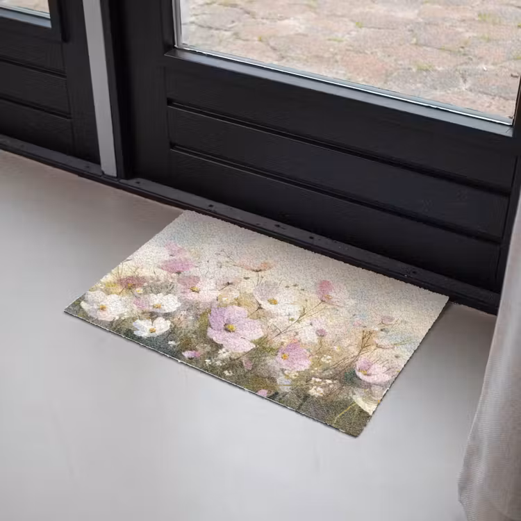 Bloemenveld - Lichte tinten - Geschilderd Deurmat klein -sfeer2