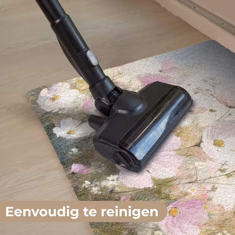 Bloemenveld - Lichte tinten - Geschilderd Deurmat klein -reinigen_NL