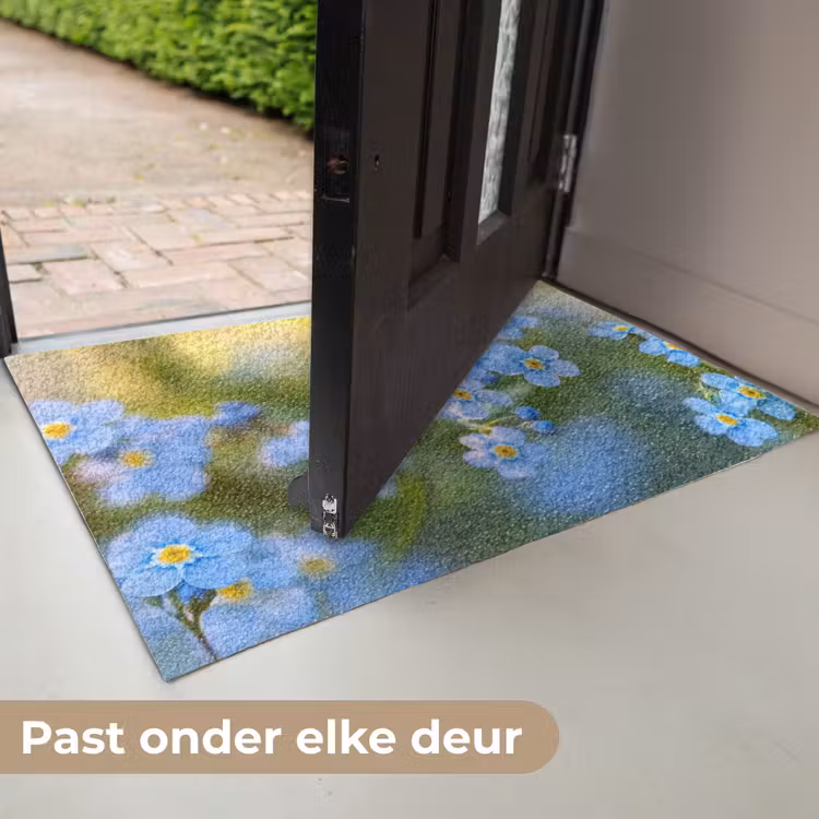 Bloemetjes - Blauw - Vergeet mij nietjes Deurmat klein -USP_NL
