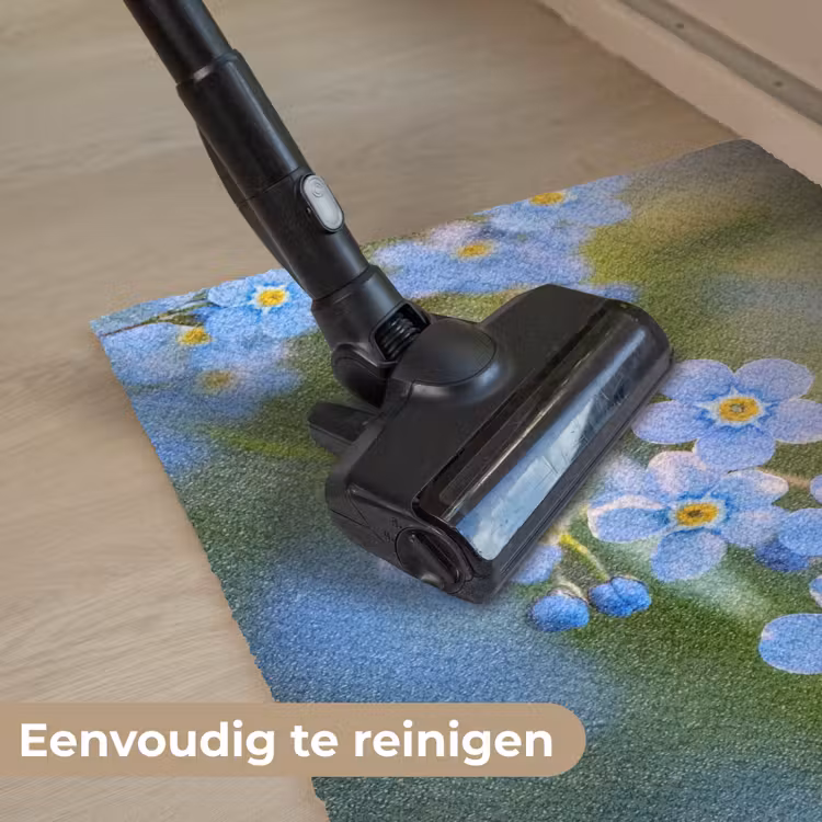 Bloemetjes - Blauw - Vergeet mij nietjes Deurmat klein -reinigen_NL