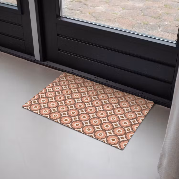 Bloemvormen - Patroon - Roze - Vintage Deurmat klein -sfeer2
