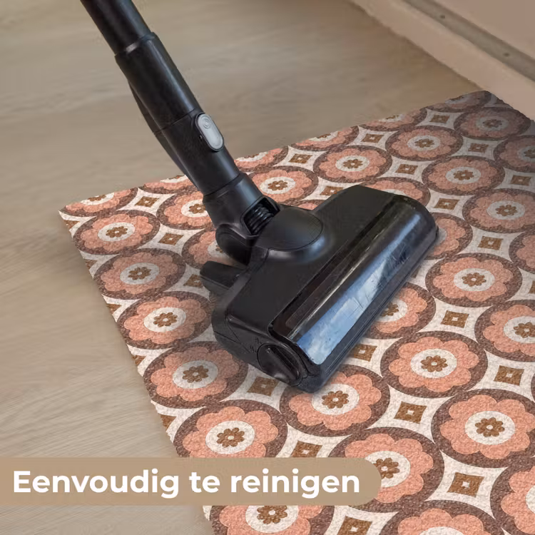 Bloemvormen - Patroon - Roze - Vintage Deurmat klein -reinigen_NL