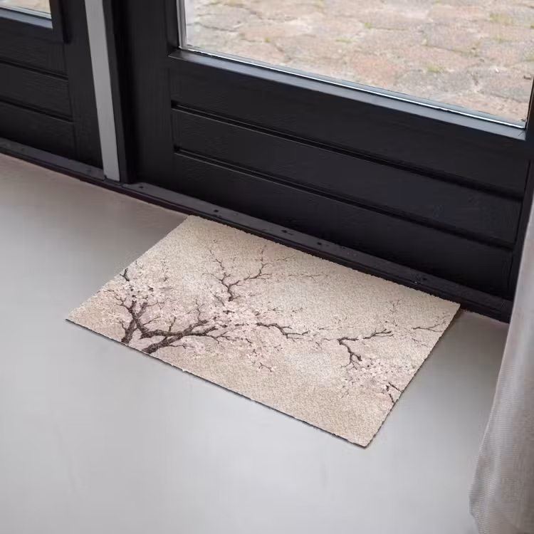 Bloesem - Illustratie - Taupe Deurmat klein -sfeer2