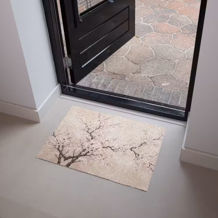 Bloesem - Illustratie - Taupe Deurmat klein -sfeer5