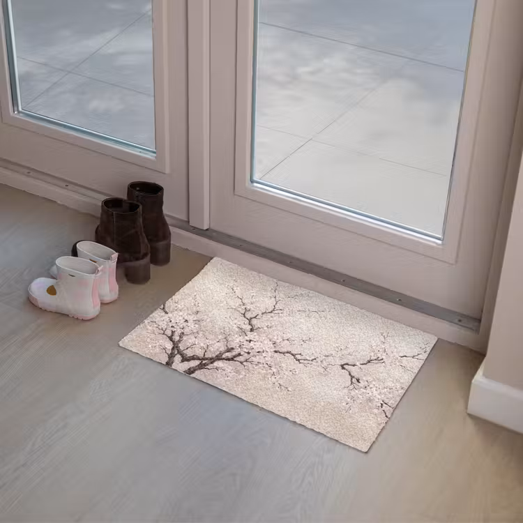 Bloesem - Illustratie - Taupe Deurmat klein -sfeer3