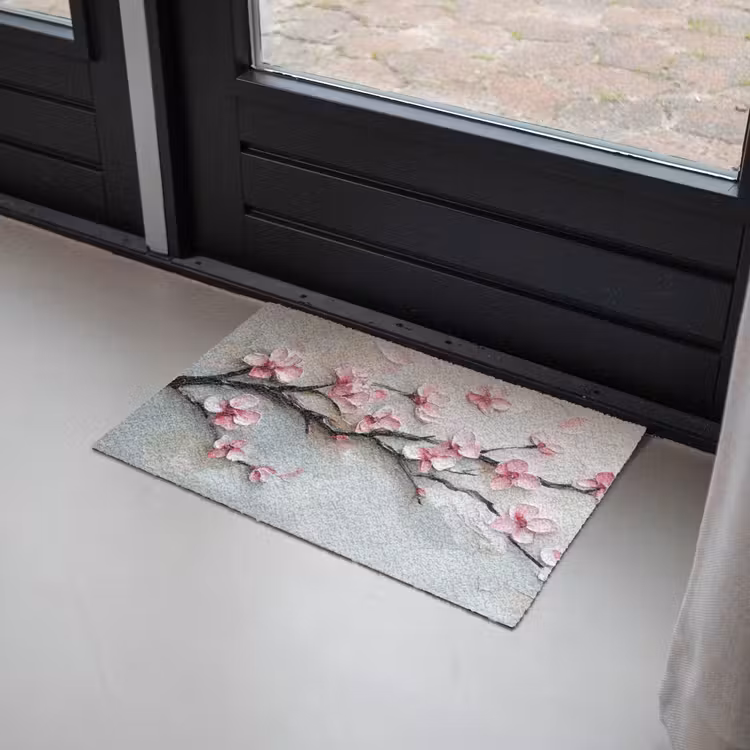 Bloesem - Kunstzinnig - Roze - Sakura Deurmat klein -sfeer2