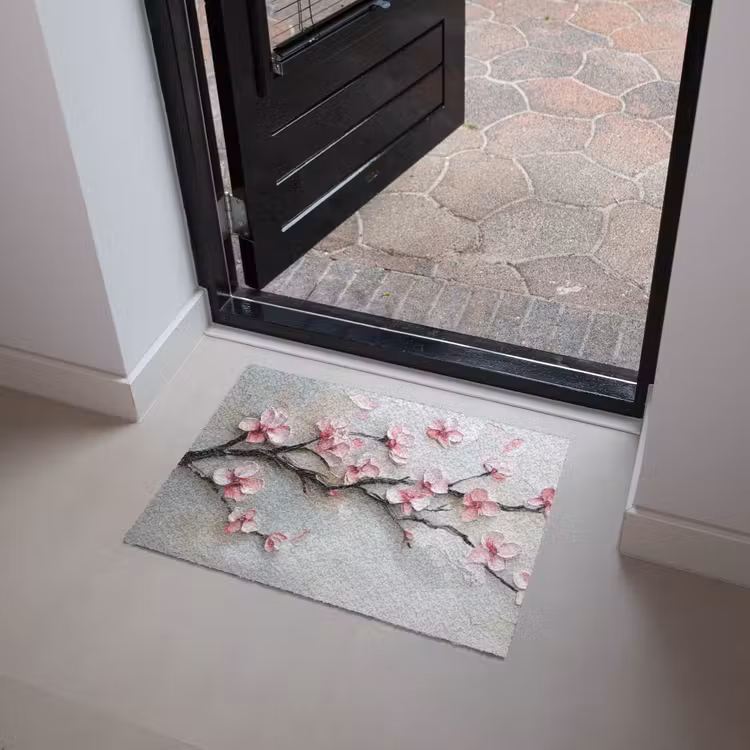 Bloesem - Kunstzinnig - Roze - Sakura Deurmat klein -sfeer5