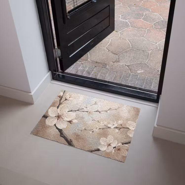 Bloesem - Takken - Schilderij - Beige - Serene Deurmat klein -sfeer5