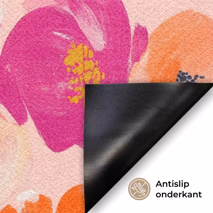 Bloesems - Vrolijk - Kleurrijk Deurmat klein 898 -antislip_NL