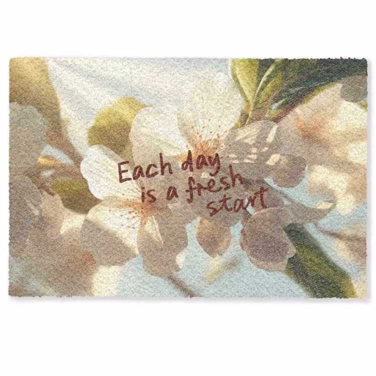 Bloesems - Zonlicht - Quote - Wit Deurmat klein -zkaufland3d