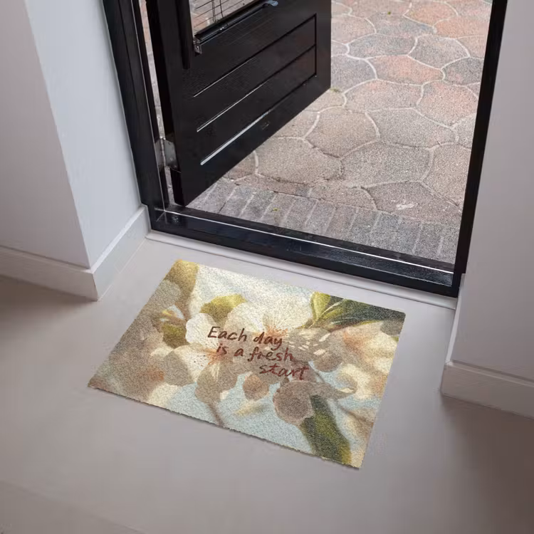 Bloesems - Zonlicht - Quote - Wit Deurmat klein -sfeer5
