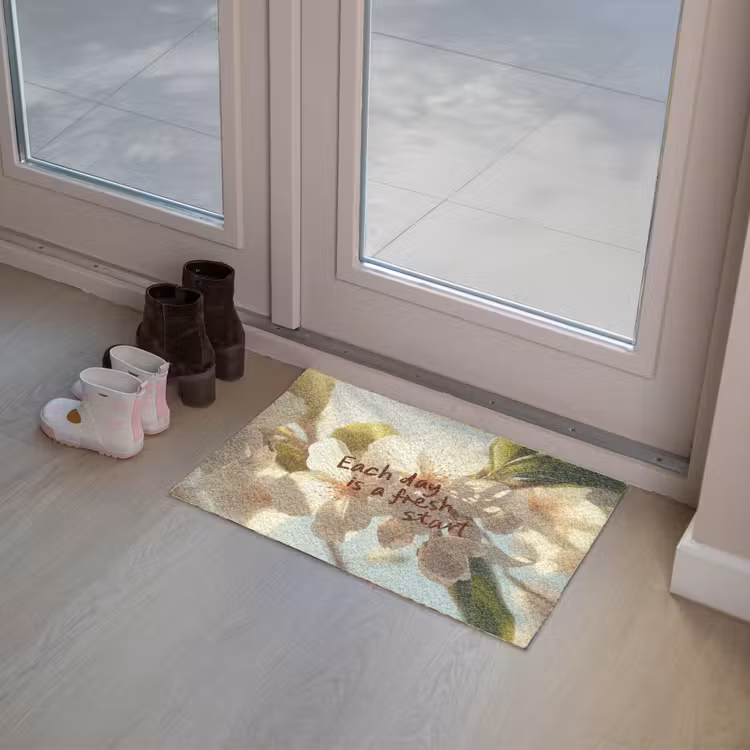 Bloesems - Zonlicht - Quote - Wit Deurmat klein -sfeer3