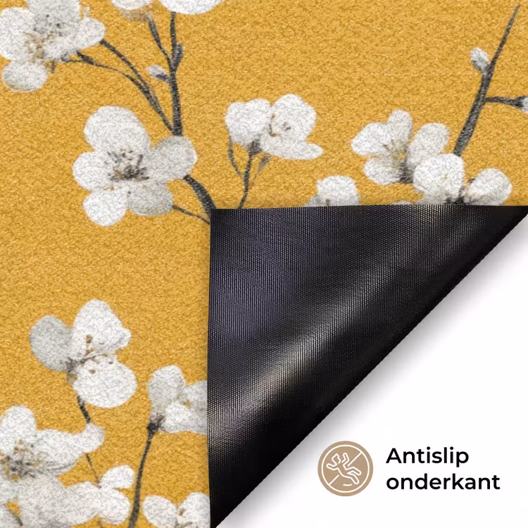 Bloesemtak - Aquarel - Geel Deurmat klein 898 -antislip_NL