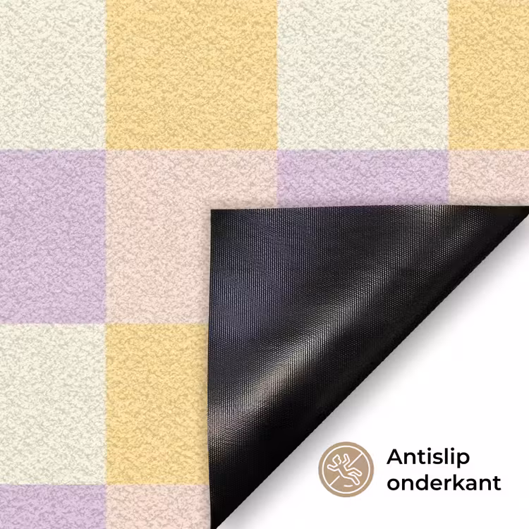 Blokjes - Lila - Geel Deurmat klein 898 -antislip_NL