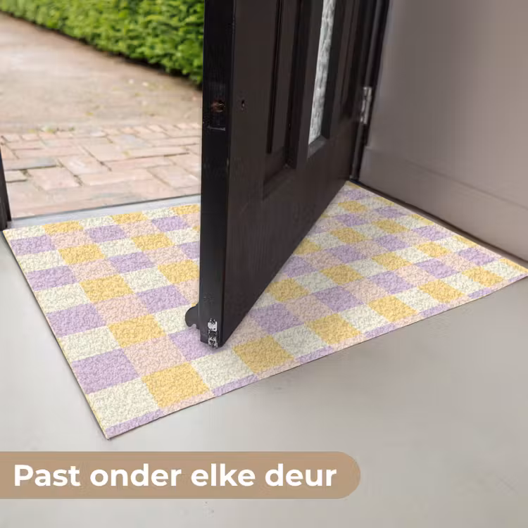 Blokjes - Lila - Geel Deurmat klein 898 -USP_NL